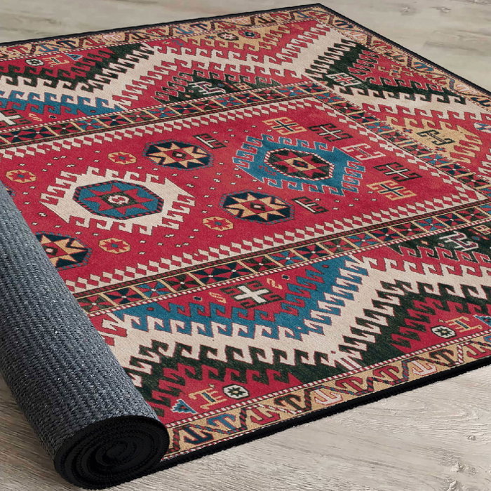 Conceptum Els1788 Alfombra de Pasillo de Terciopelo 80x200 cm, Impresión Digital 3D, Suave y Duradera, Antideslizante, Lavable a Máquina